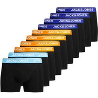JACK AND JONES JACK&JONES Herren Boxershorts, 10er Pack - JACTHEODORE SOLID TRUNKS 10 PACK, Trunks, Baumwoll-Stretch, Größe S in Schwarz
