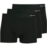 JACK AND JONES JACK&JONES Herren Boxershorts, 3er Pack - JACBASIC BAMBOO TRUNKS, Viskose-Baumwoll-Mix, Größe L in Schwarz