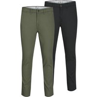 JACK AND JONES JACK&JONES Herren Chino-Hose, 2er Pack - JPSTMARCO JJDAVE 2PK, Länge 32, Größe 28W/32L in Schwarz