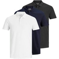 JACK AND JONES JACK&JONES Herren Poloshirts, 3er Pack - JJEBASIC POLO 3PK, Kurzarm, einfarbig, Baumwolle, Größe 2XL in Schwarz