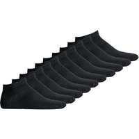 JACK AND JONES JACK&JONES Herren Sneakersocken 10er Pack - JACDONGO SOCKS, One Size, Größe 40-46 in Schwarz