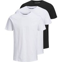 JACK AND JONES JACK&JONES Herren T-Shirt, 3er Pack - BASIC TEE O-NECK, Kurzarm, Baumwolle, Größe S in Weiß