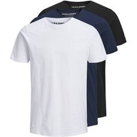 JACK AND JONES JACK&JONES Herren T-Shirt, 3er Pack - BASIC TEE O-NECK, Kurzarm, Baumwolle, Größe L in Weiß