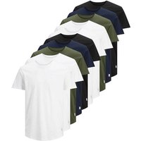 JACK AND JONES JACK&JONES Herren T-Shirt, 10er Pack - JJENOA, kurzarm, Rundhals, Baumwolle, einfarbig, Größe M in Weiß