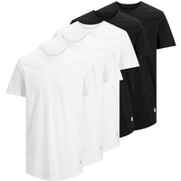 JACK AND JONES JACK&JONES Herren T-Shirt, 5er Pack - JJENOA, kurzarm, Rundhals, Baumwolle, einfarbig, Größe XL in Weiß
