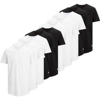 JACK AND JONES JACK&JONES Herren T-Shirt, 10er Pack - JJENOA, kurzarm, Rundhals, Baumwolle, einfarbig, Größe 2XL in Weiß