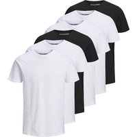 JACK AND JONES JACK&JONES Herren T-Shirt, 6er Pack - BASIC TEE O-NECK, Kurzarm, Baumwolle, Größe L in Weiß