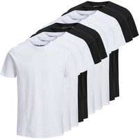 JACK AND JONES JACK&JONES Herren T-Shirt, 10er Pack - BASIC TEE O-NECK, Kurzarm, Baumwolle, Größe L in Schwarz