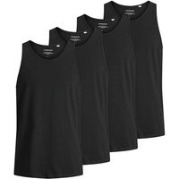JACK AND JONES JACK&JONES Herren Tanktop, 4er Pack - JACBASIC TANKTOP, einfarbig, Baumwolle, Größe XL in Schwarz