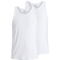 JACK AND JONES JACK&JONES Herren Tanktop, 2er Pack - JACBASIC TANKTOP, einfarbig, Baumwolle, Größe S in Weiß