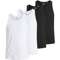 JACK AND JONES JACK&JONES Herren Tanktop, 4er Pack - JACBASIC TANKTOP, einfarbig, Baumwolle, Größe XL in Schwarz