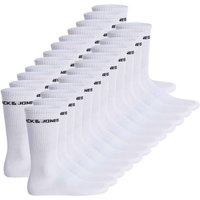JACK AND JONES JACK&JONES Herren Tennissocken, 24er Pack - JACLOGO, One Size, Größe 40-46 in Weiß