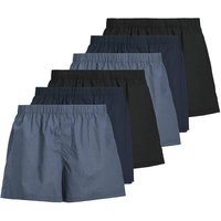 JACK AND JONES JACK&JONES Herren Web-Boxershorts, 6er Pack - JACMILANO WOVEN BOXERS 6 PACK , Baumwolle, Größe M in Blau