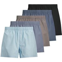 JACK AND JONES JACK&JONES Herren Web-Boxershorts, 5er Pack - JACMILANO WOVEN BOXERS 5 PACK, Baumwolle, Größe M in Schwarz