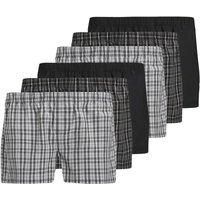 JACK AND JONES JACK&JONES Herren Web-Boxershorts, 6er Pack - JACMILANO WOVEN BOXERS 6 PACK , Baumwolle, Größe 2XL in Schwarz