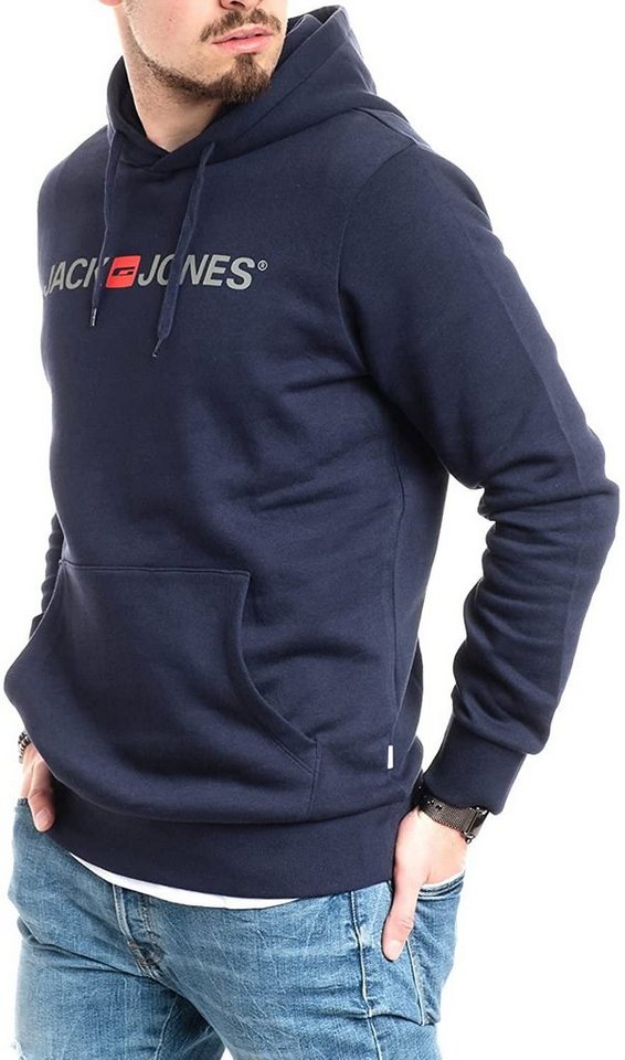 Jack & Jones Hoodie mit Kängurutasche, mit Kapuze, mit Logodruck – Bild 3 von 5