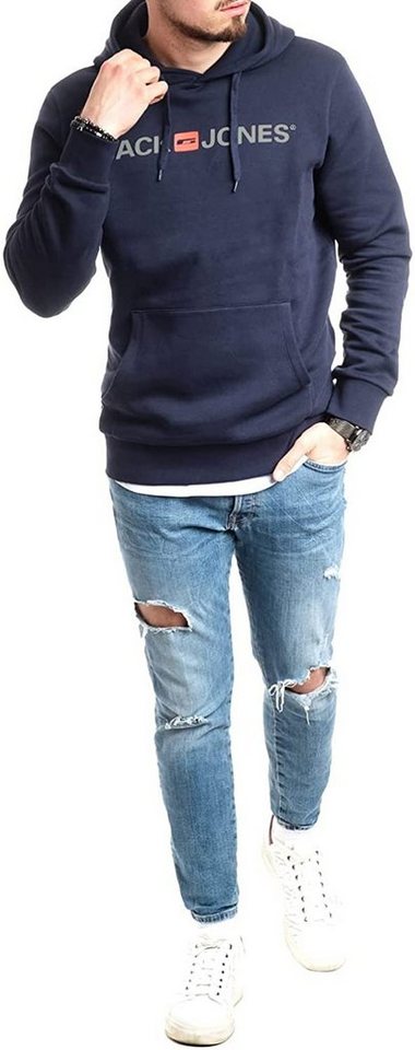 Jack & Jones Hoodie mit Kängurutasche, mit Kapuze, mit Logodruck – Bild 4 von 5