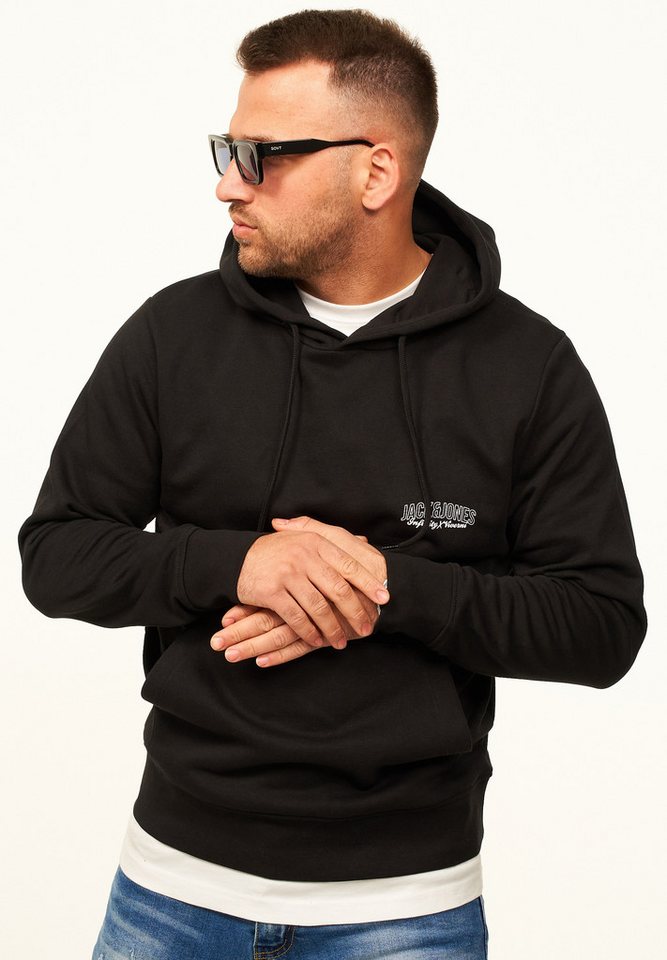 Jack & Jones Hoodie Pullover als Kapuzenpullover im Regular Fit - Sweatshirt für Herren Männer Sweatpullover mit Logo-Print aus Baumwollmischung – Bild 3 von 5