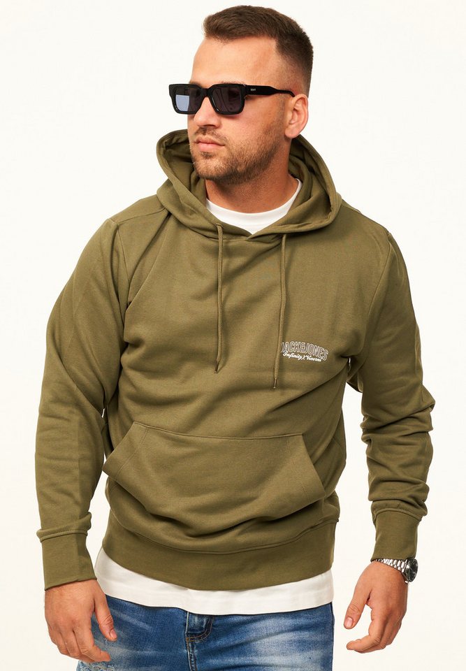 Jack & Jones Hoodie Pullover als Kapuzenpullover im Regular Fit - Sweatshirt für Herren Männer Sweatpullover mit Logo-Print aus Baumwollmischung – Bild 2 von 5