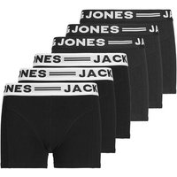 JACK AND JONES JACK&JONES Jungen Boxershorts, 6er Pack - SENSE TRUNKS, Baumwoll-Stretch, Logobund, Größe 140 in Schwarz