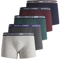 JACK AND JONES JACK&JONES Jungen Boxershorts, 5er Pack - JACOLIVER TRUNKS, Baumwoll-Stretch, Logobund, Größe 164 in Grau