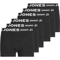 JACK AND JONES JACK&JONES Jungen Boxershorts, 6er Pack - SENSE TRUNKS, Baumwoll-Stretch, Logobund, Größe 164 in Schwarz
