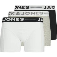 JACK AND JONES JACK&JONES Jungen Boxershorts, 3er Pack - SENSE TRUNKS, Baumwoll-Stretch, Logobund, Größe 128 in Schwarz