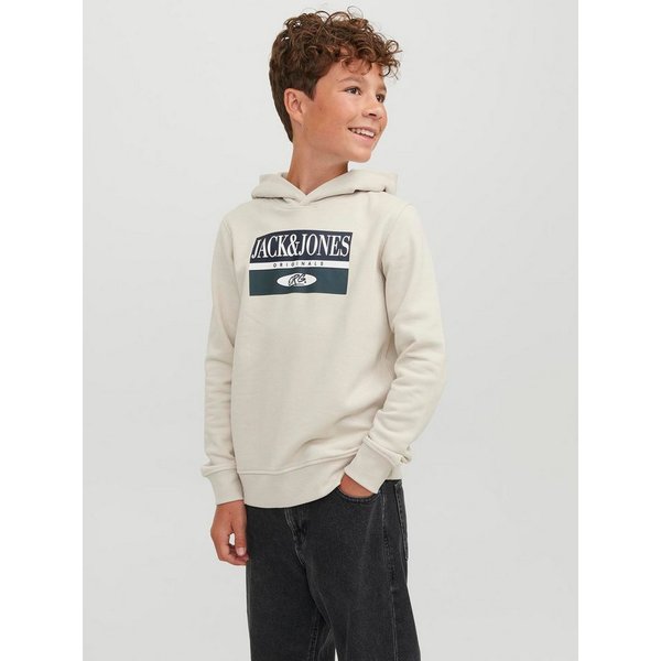 Jack & Jones Junior Hoodie JACK&JONES Jungen Kinder Pullover Hoodie Boy Weiß JORARTHUR SWEAT JNR