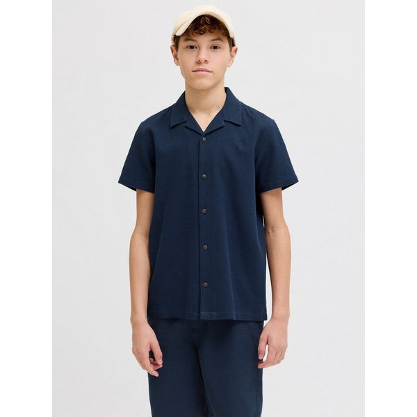 Jack & Jones Junior Kurzarmhemd JJGLOBAL WAFFLE RESORT SHIRT SS JNR Baumwolle, locker geschnitten
