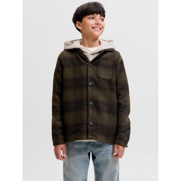 Jack & Jones Junior Langarmhemd JJESOHO OLLIE OVERSHIRT LS SN JNR Materialmix, locker geschnitten