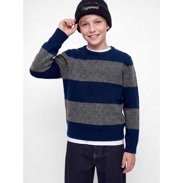 Jack & Jones Junior Rundhalspullover JJESOHO OLLIE KNIT CREW NECK SN JNR Materialmix, relaxed fit