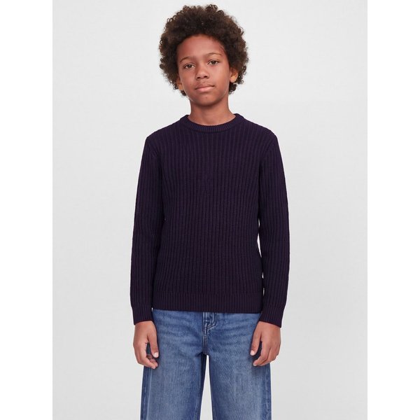 Jack & Jones Junior Rundhalspullover JJJAXON KNIT CREW NECK JNR Materialmix, locker geschnitten
