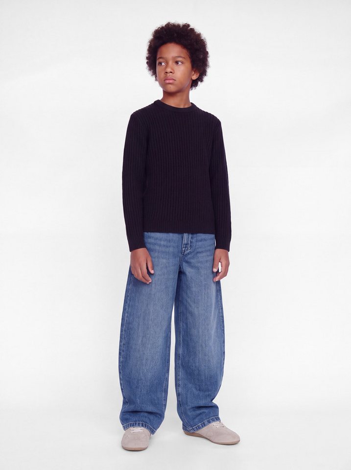 Jack & Jones Junior Rundhalspullover JJJAXON KNIT CREW NECK JNR Materialmix, locker geschnitten – Bild 2 von 5