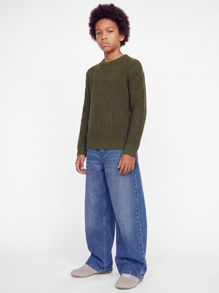 Jack & Jones Junior Rundhalspullover JJJAXON KNIT CREW NECK JNR Materialmix, locker geschnitten – Bild 2 von 5