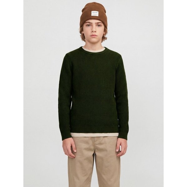 Jack & Jones Junior Rundhalspullover JJPANNEL KNIT CREW NECK AW26 JNR Materialmix, regular fit