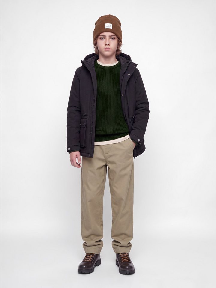 Jack & Jones Junior Rundhalspullover JJPANNEL KNIT CREW NECK AW26 JNR Materialmix, regular fit – Bild 2 von 5