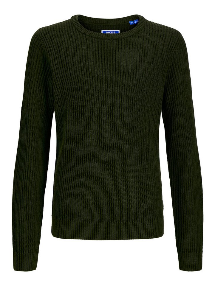 Jack & Jones Junior Rundhalspullover JJPANNEL KNIT CREW NECK AW26 JNR Materialmix, regular fit – Bild 3 von 5