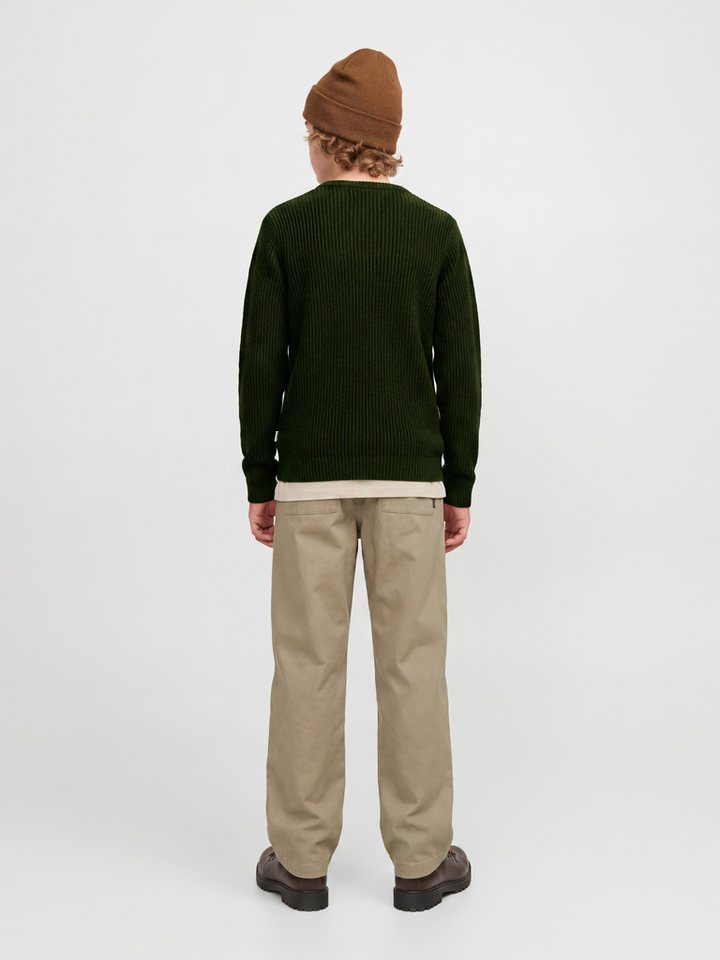 Jack & Jones Junior Rundhalspullover JJPANNEL KNIT CREW NECK AW26 JNR Materialmix, regular fit – Bild 5 von 5