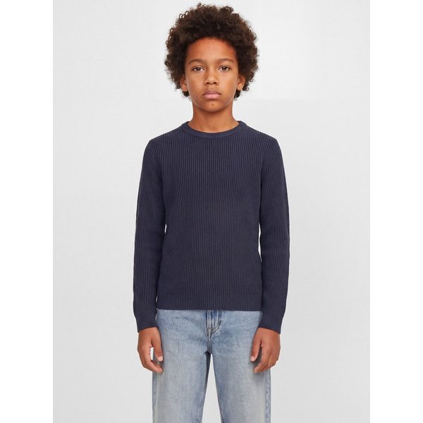 Jack & Jones Junior Rundhalspullover JJPANNEL KNIT CREW NECK AW26 JNR Materialmix, regular fit