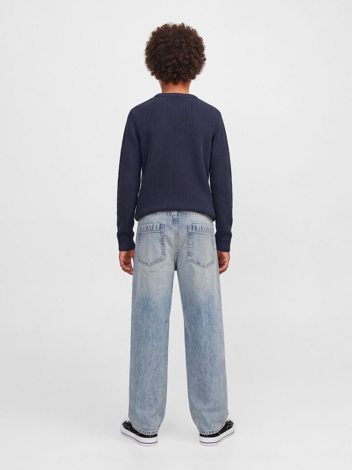 Jack & Jones Junior Rundhalspullover JJPANNEL KNIT CREW NECK AW26 JNR Materialmix, regular fit – Bild 5 von 5