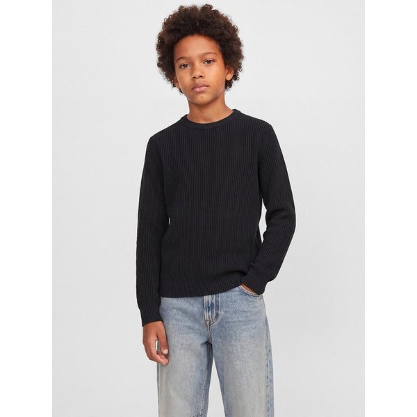 Jack & Jones Junior Rundhalspullover JJPANNEL KNIT CREW NECK AW26 JNR Materialmix, regular fit