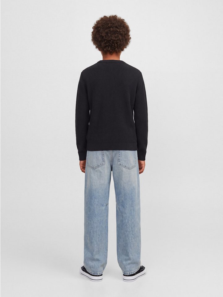 Jack & Jones Junior Rundhalspullover JJPANNEL KNIT CREW NECK AW26 JNR Materialmix, regular fit – Bild 5 von 5