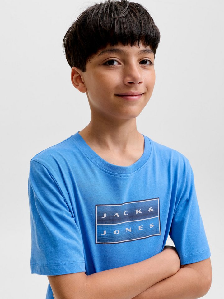 Jack & Jones Junior Rundhalsshirt JCOFUSION DOTS PRINT TEE SS CN JNR Baumwolle, normal geschnitten – Bild 2 von 5