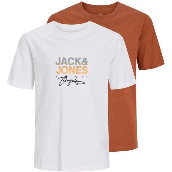 Jack & Jones Junior Rundhalsshirt JORCANGGU TEE SS CREW NECK 2PK MP JNR (Packung, 2-tlg) Baumwolle, regular fit