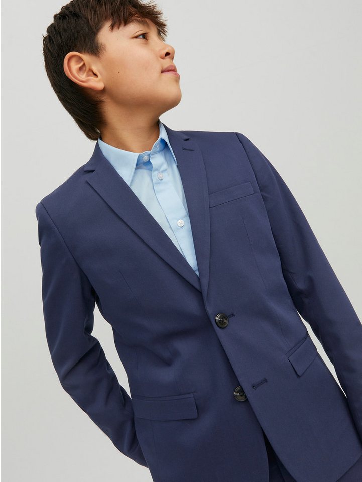 Jack & Jones Junior Sakko JPRSOLAR stylisch, elastisch, pflegeleicht unifarben, modisch, slim fit, Reverskragen – Bild 2 von 5