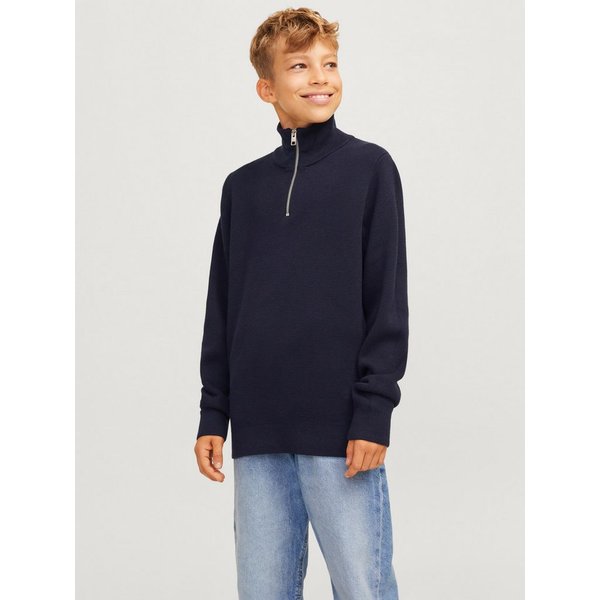 Jack & Jones Junior Troyer JPRBLAMILANO STITCH KNIT HALF ZIP JNR Baumwolle, relaxed fit