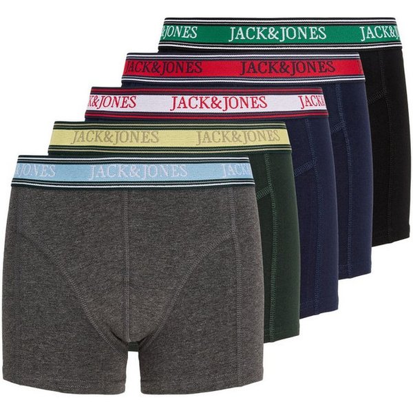 Jack & Jones Junior Trunk JACFAZE SOLID TRUNKS 5 PACK JNR BTS (Packung, 5-St) Baumwollmischung, elastisches Bündchen