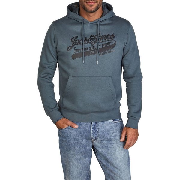 Jack & Jones Kapuzenpullover Herren Hoodie JJEADRIAN Regular Fit Longsleeve Sweatshirt mit Kängurutasche