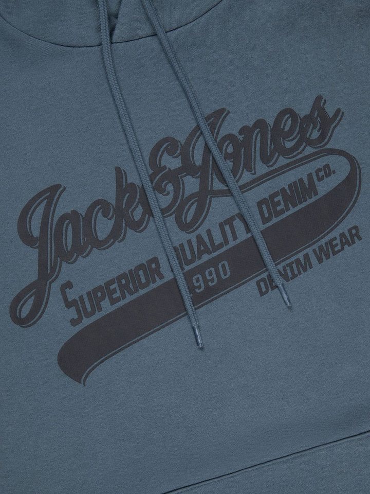Jack & Jones Kapuzenpullover Herren Hoodie JJEADRIAN Regular Fit Longsleeve Sweatshirt mit Kängurutasche – Bild 5 von 5