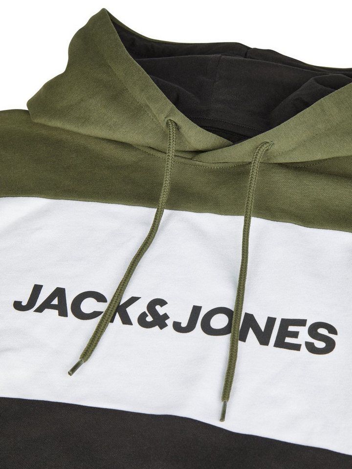 Jack & Jones Kapuzenpullover Herren Hoodie JWHLOGO BLOCKING Regular Fit Sweatshirt mir Kängurutasche – Bild 4 von 4